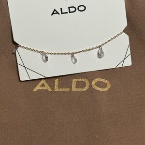 Aldo Gold Necklace with Crystal Drops